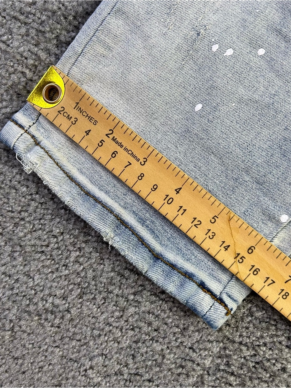 KDNK Designer Jeans Mens 38x32 Blue Skinny Tapered Patches Splatter 1141411 - Picture 13 of 13